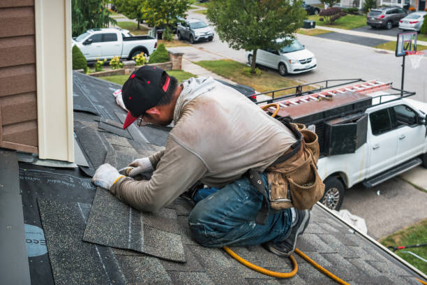 Professional Roofing technician working in Woolwich, ME